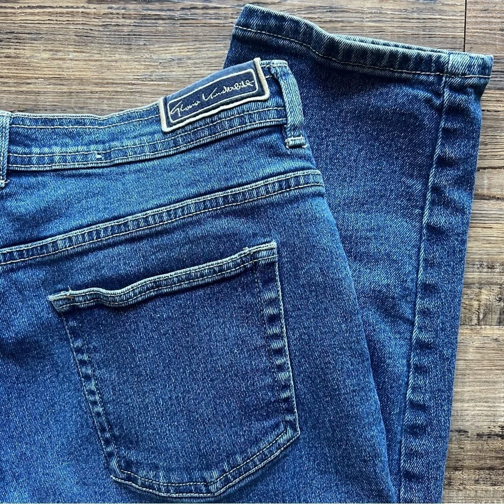 Gloria Vanderbilt Vintage Womens Straight Blue Denim Jeans Red Tag Swan Size 16P